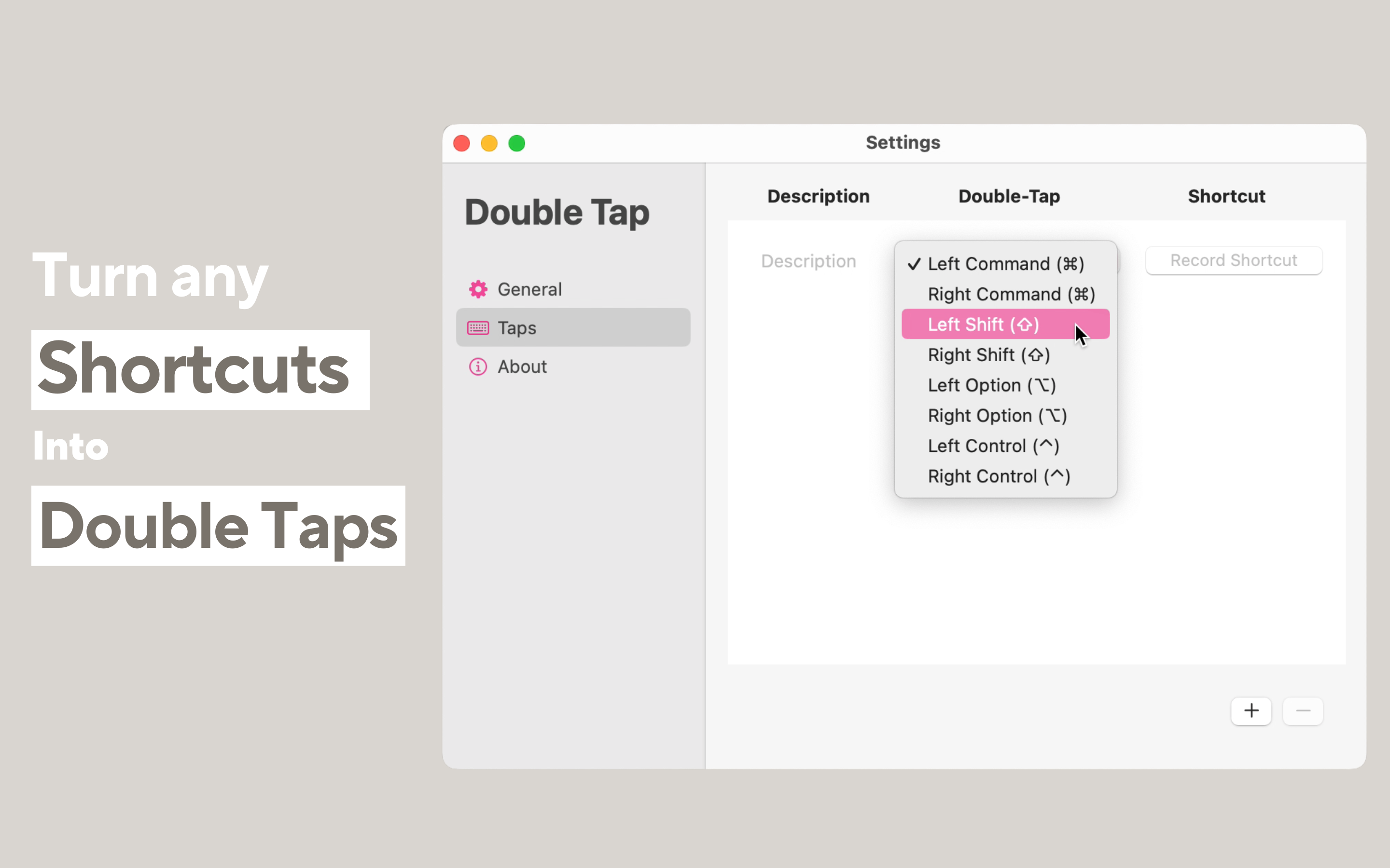 Configure your Double Taps.