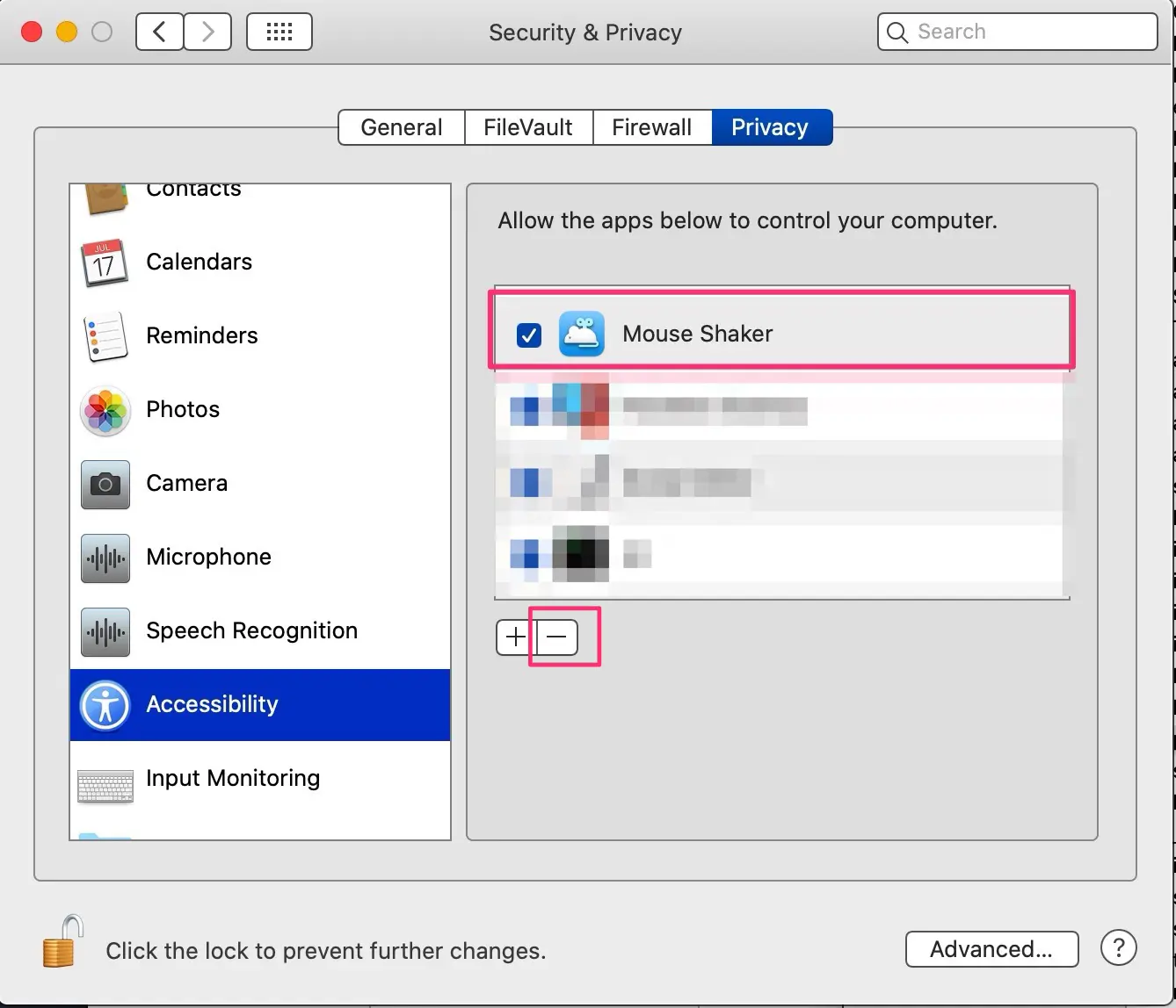 Remove the app from the list