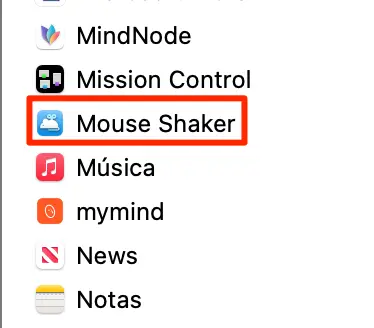 Application List Showing Jiggler Installed