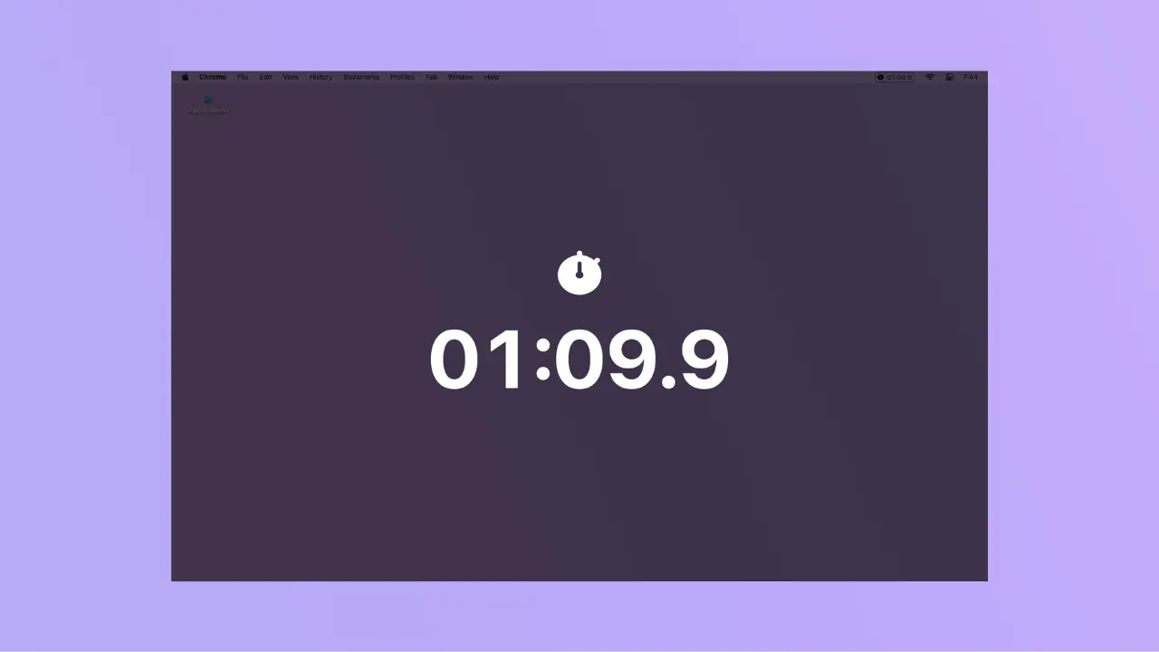 Mini Stopwatch Full Screen Feature