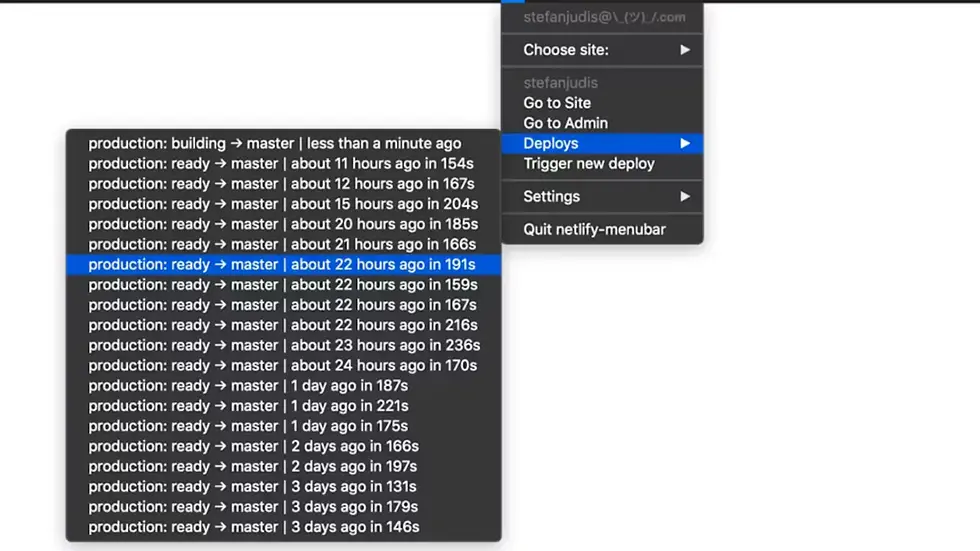 Netlify Menubar Screenshot